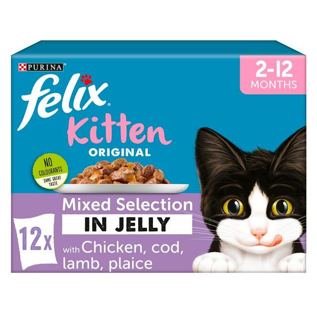 Felix Original Kitten Mixed Selection in Jelly - 12 x 100g