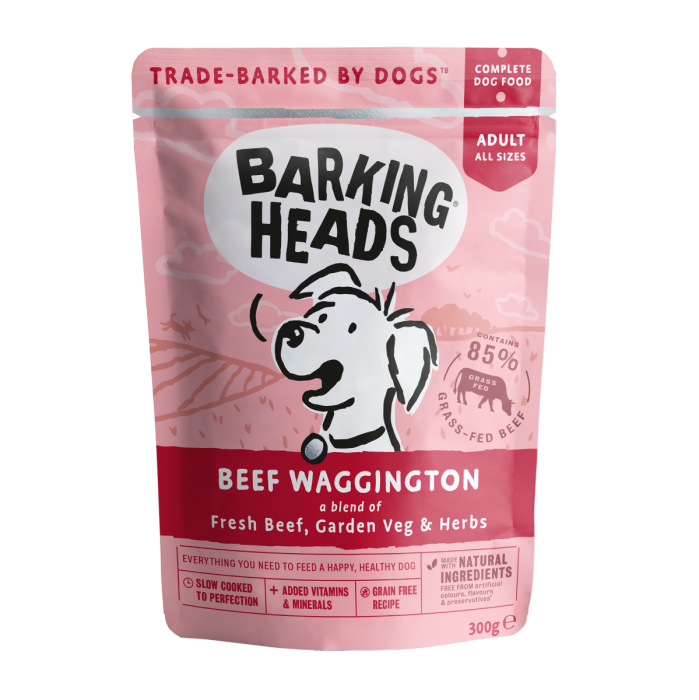 Barking Heads Beef Wagginton Pouches Grain Free