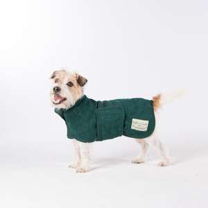 Green dog Drying Coat
