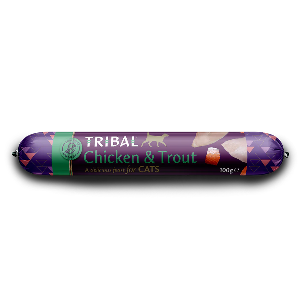 Tribal Fresh Chicken & Trout Sausage For Cats 100g