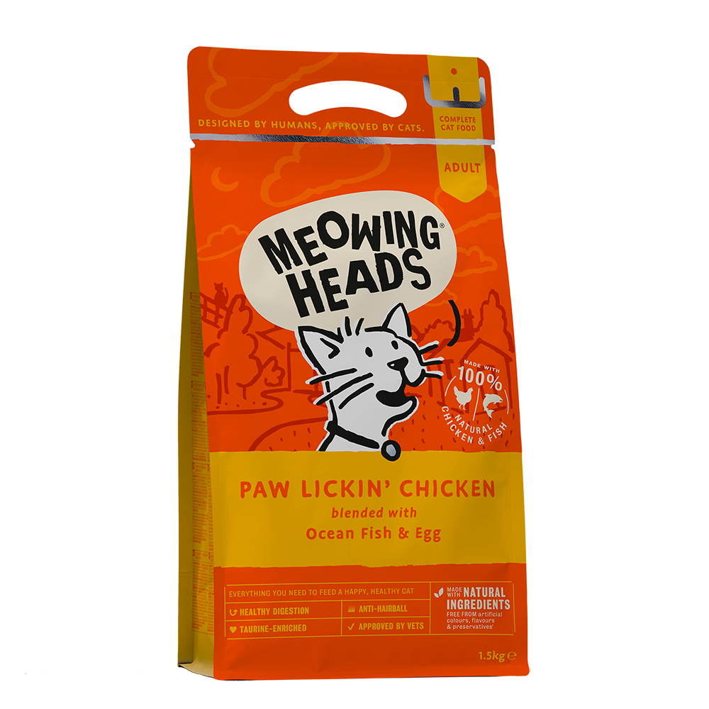 Meowing Heads Paw Lickin’ Chicken (dry food)