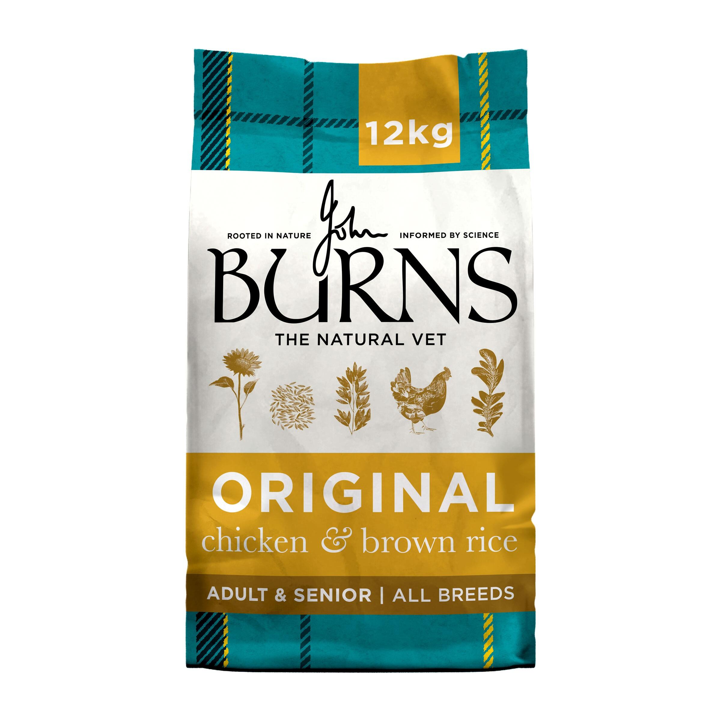 Burns Original Chicken and Brown Rice 12kg, new packaging