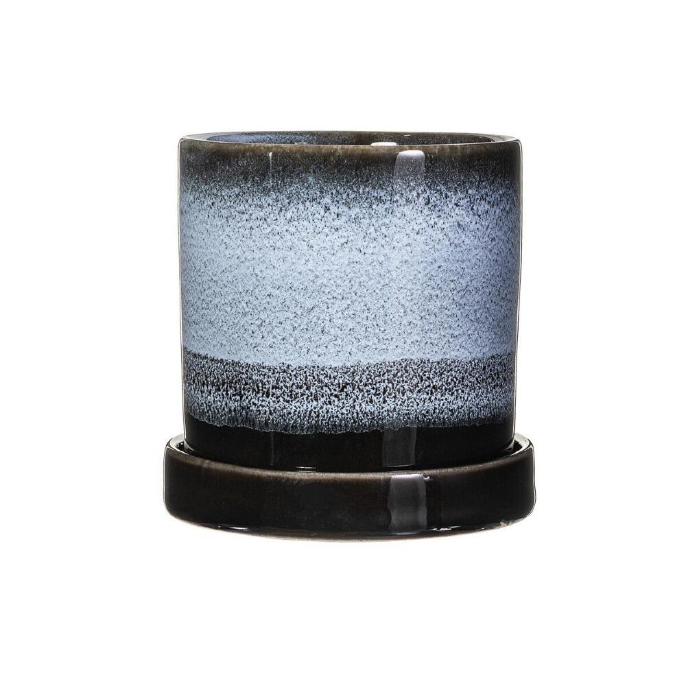 Midnight Mojave Stoneware Pot & Saucer at Albert & Moo Interior - Art, Plants and Home Decor