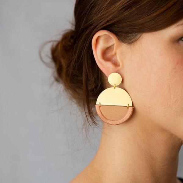Brass & Rose Earrings by Nook of the North