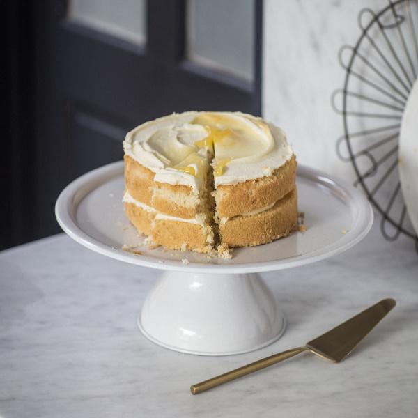 Brompton cake stand and cake slice at Lisa Valentine Home