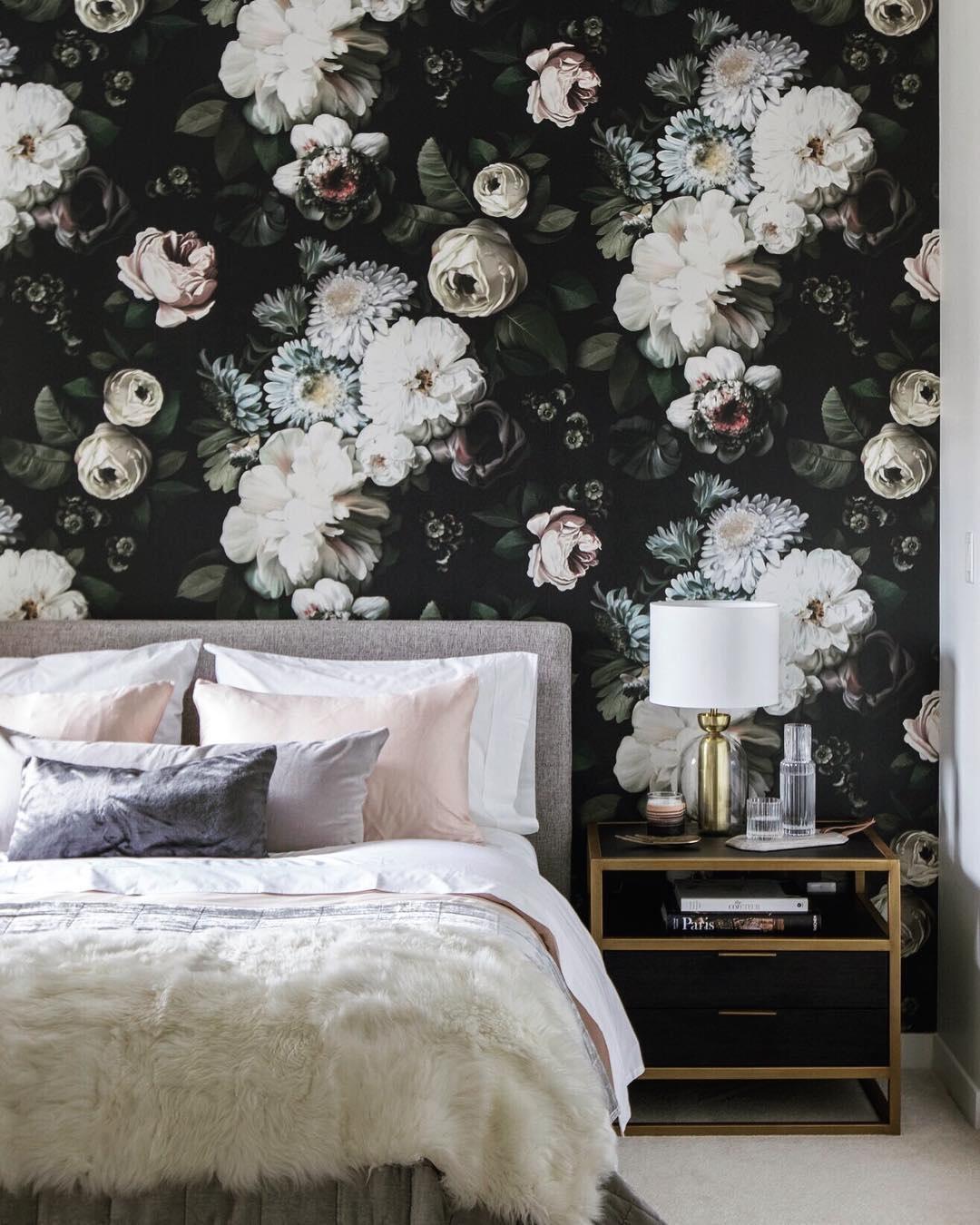 Ellie Cashman dark floral wallpaper