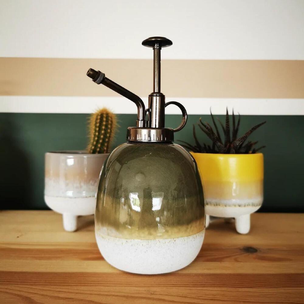 Green Dip Glaze Plant Mister at Albert & Moo