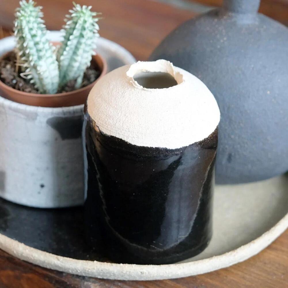 Handmade Black Flower Stem Vase at Albert & Moo