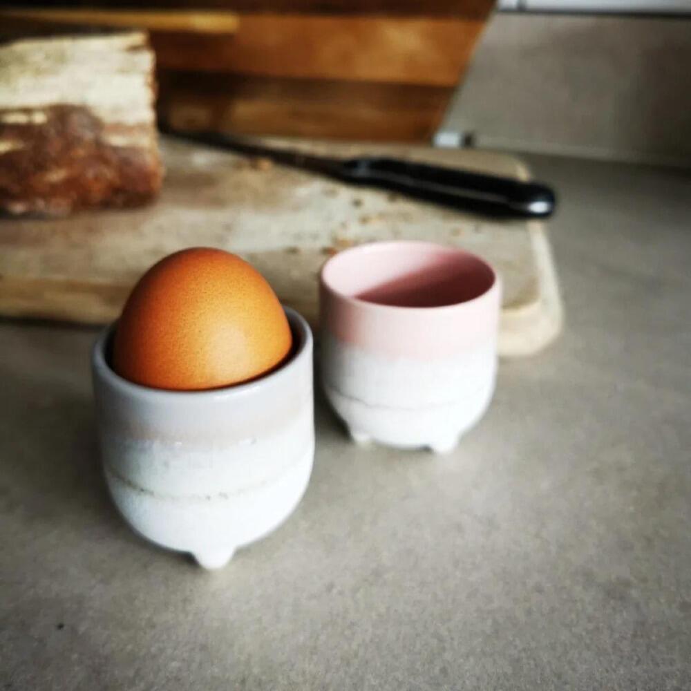 Pink Dip Glaze Egg Cup at Albert & Moo Interiors