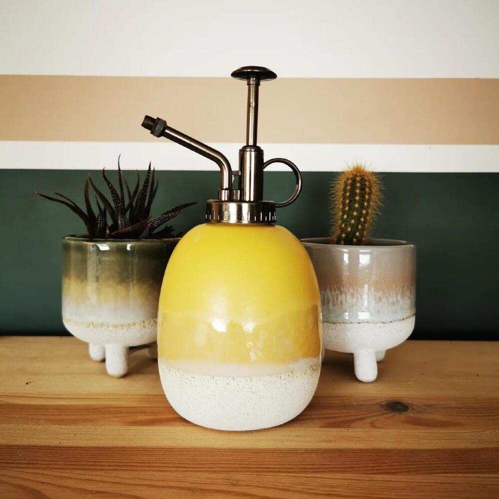 Yellow Dip Glaze Plant Mister at Albert & Moo