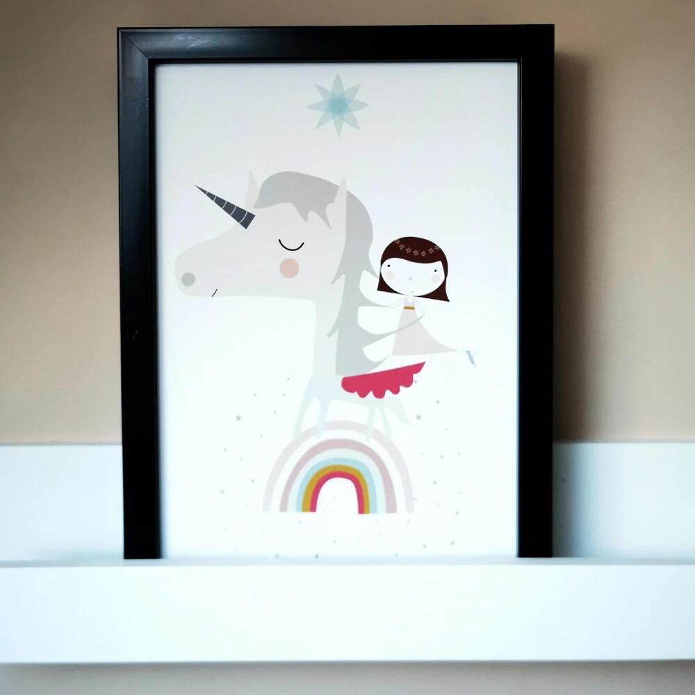 Hada Unicorn A4 Print by Haciendo el Indio at Albert & Moo Interiors