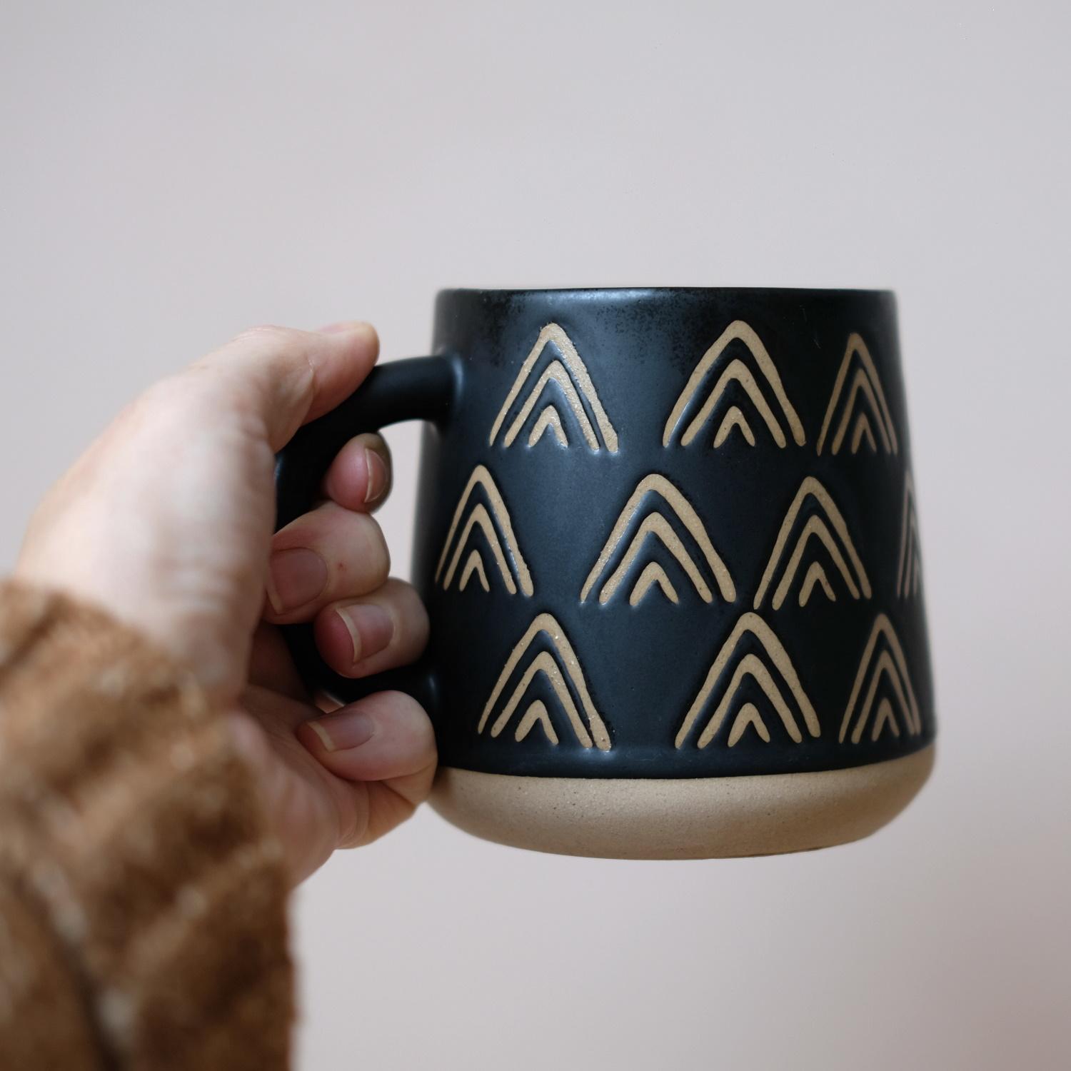 Wax Resist Triangles Mug Albert And Moo 7497