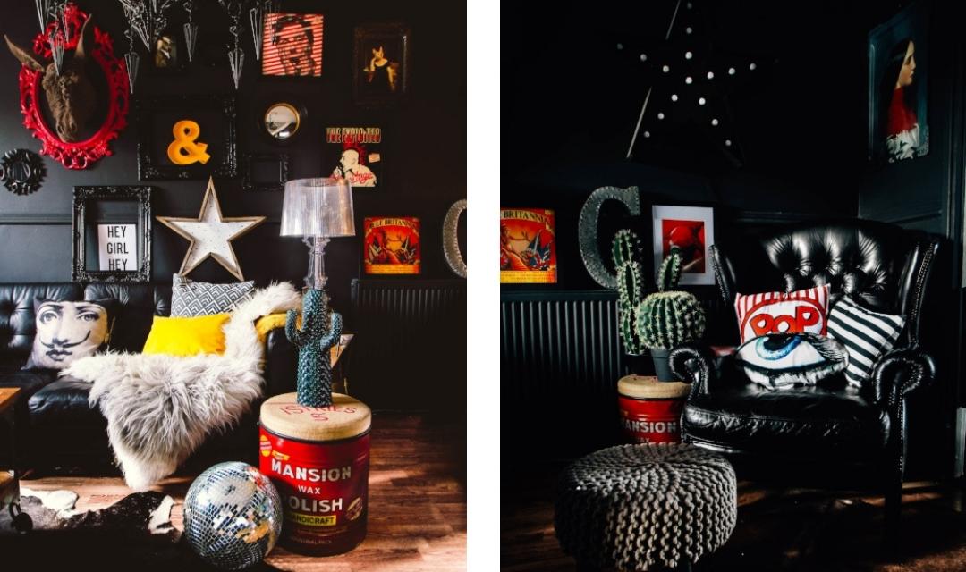 A dark and moody living room by Pati Robins