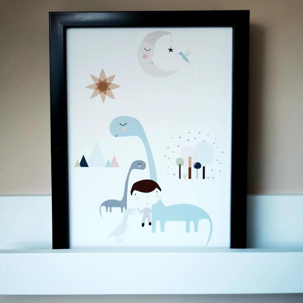 Dino Kid A4 Print by Haciendo el Indio at Albert & Moo Interiors