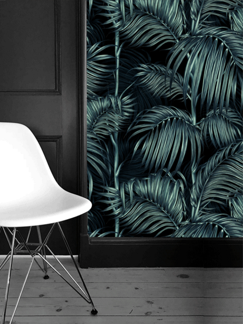 BALEARIC PALM WALLPAPER by Charlotte Jade
