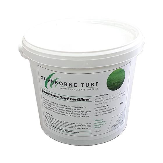 One 5kg tub of sherborne turf fertiliser