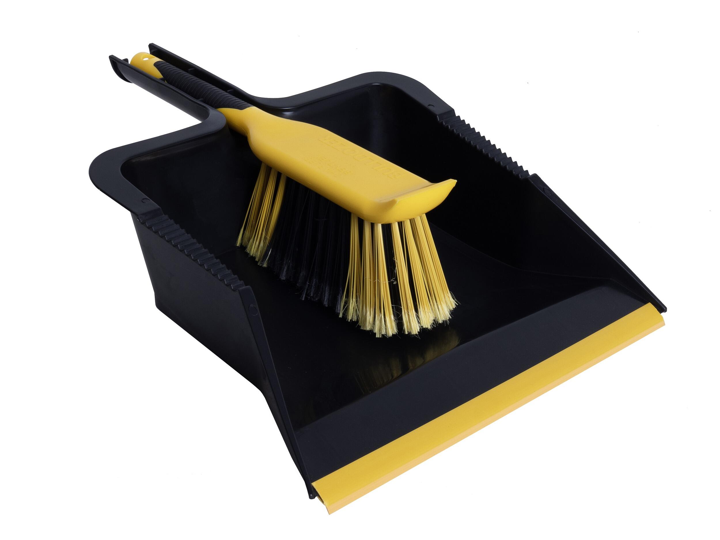 Heavy Duty Dustpan And Brush Set - Soft Bristles, Wide Mouth - Perfect For Garden Or Home