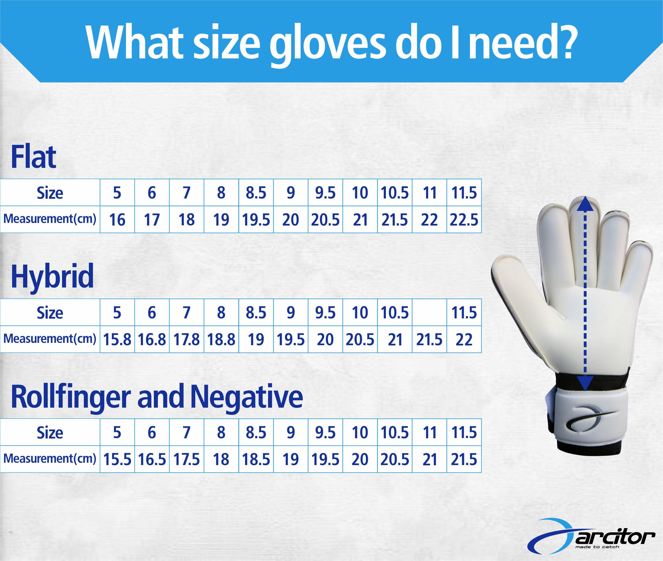 Goalkeeper Gloves Size Guide