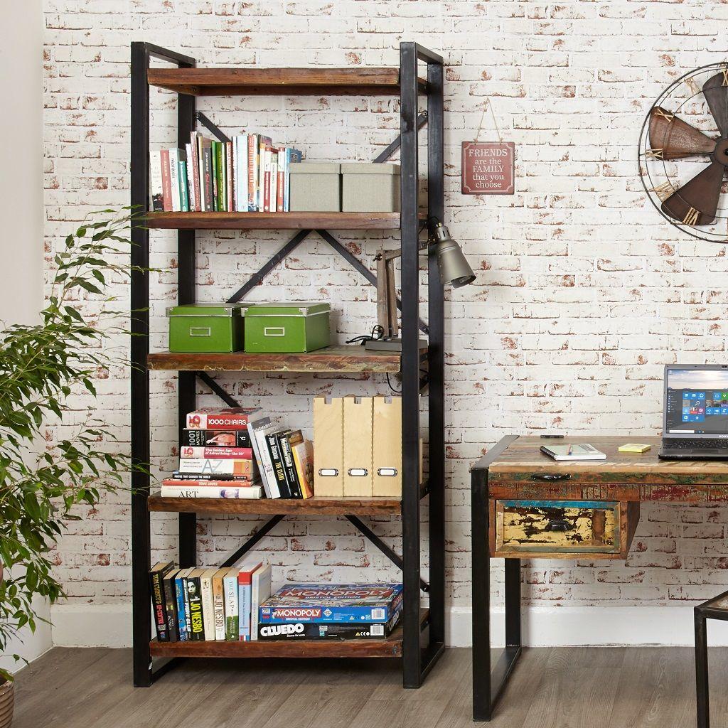 Industrial Chic Large Open Bookcase   Image 