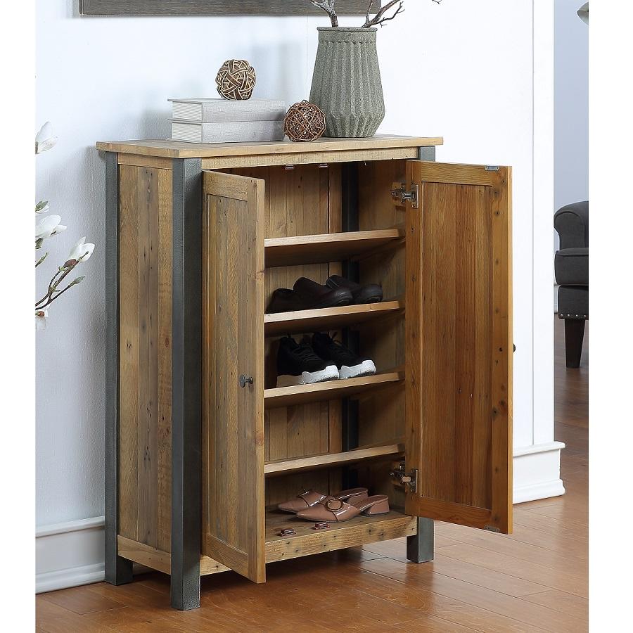 Industrial Elegance Small Shoe Storage Cupboard