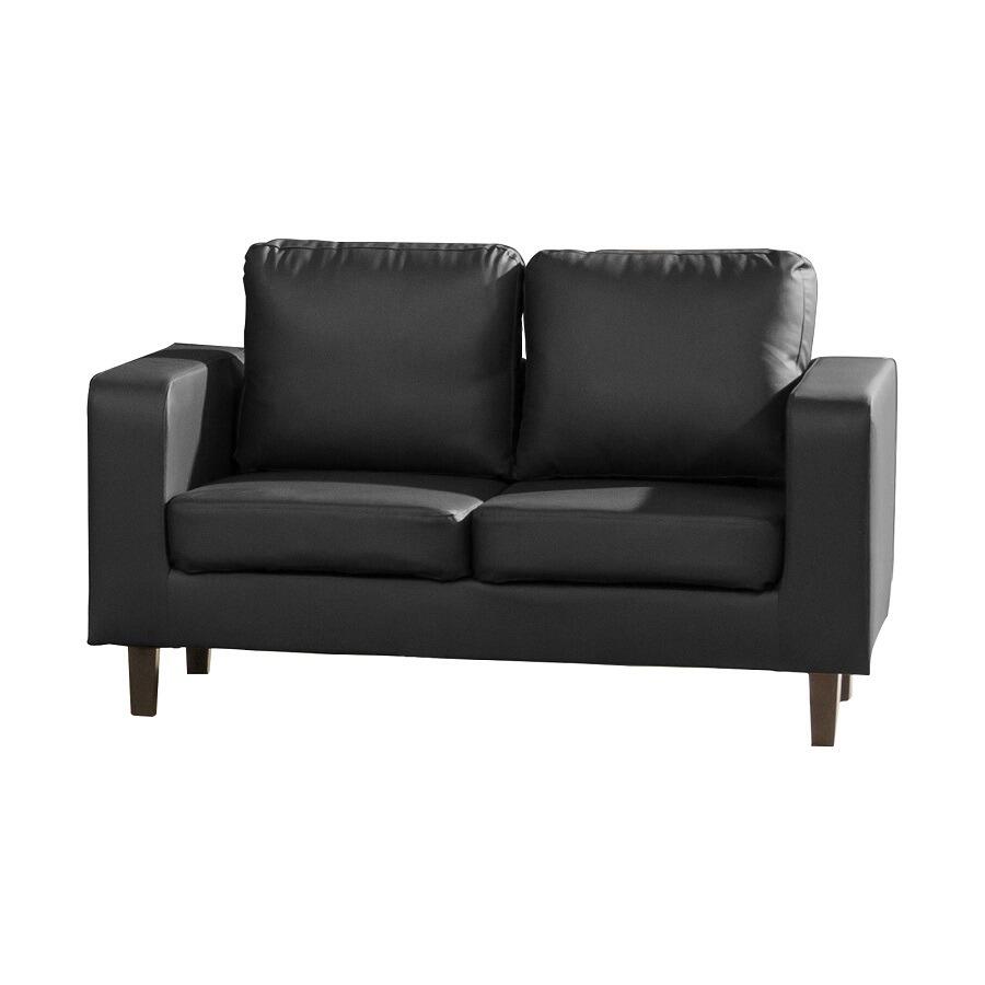 Venice Faux Leather 2 Seat Sofa   Venice Faux Leather   2s   Black 