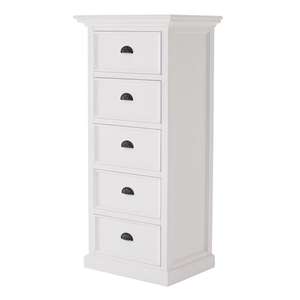 Rustic White Large Five Drawer Chest