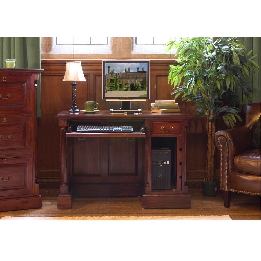 Elegant Mahogany Single Pedestal Computer Desk