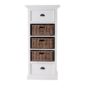 Rustic White Drawer Unit With Baskets - Large