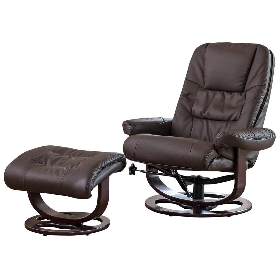 Swivel Recliner Heat and Massage with Foot Stool