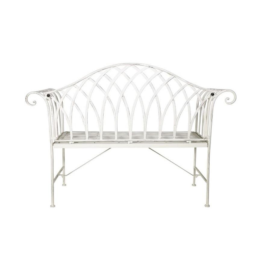 Newton Outdoor Rustic White Bench