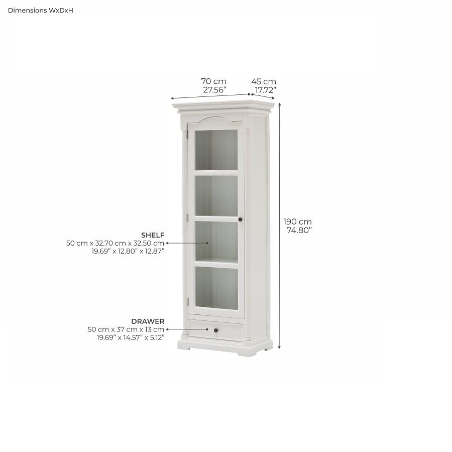 Country White Display Cabinet