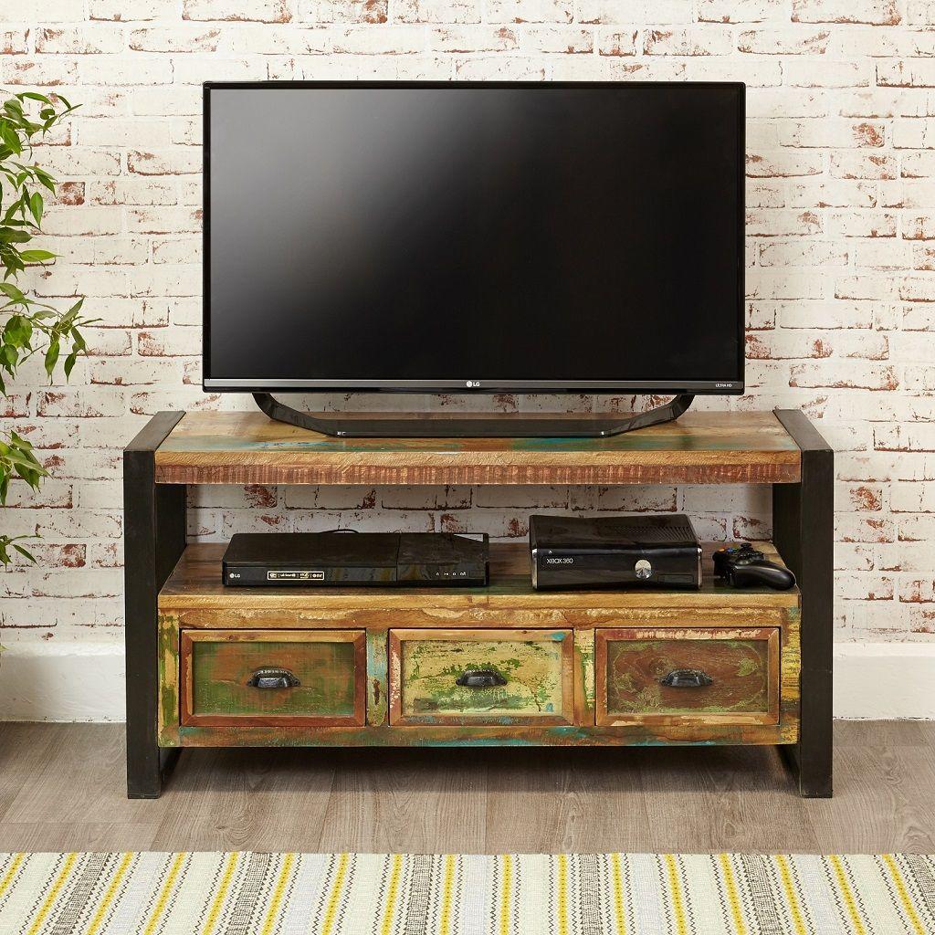  Industrial  Chic Widescreen Television  Cabinet 