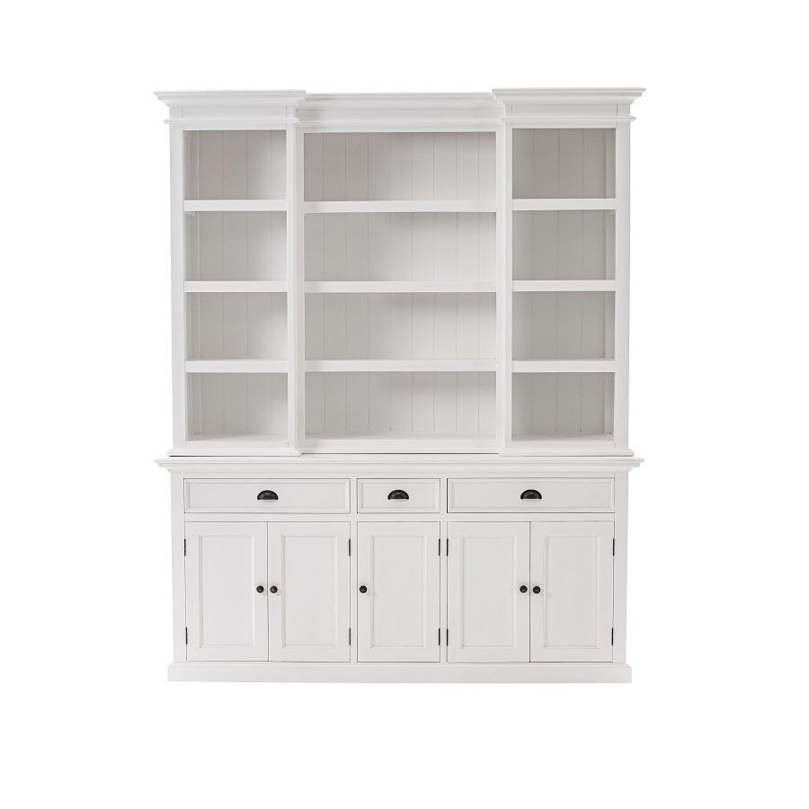 Rustic White Large Triple Hutch Dresser, White Dresser With Hutch