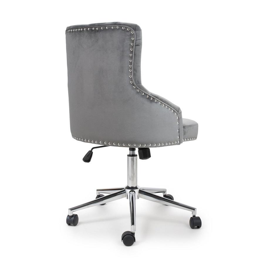 Brushed Velvet Grey Office Chair
