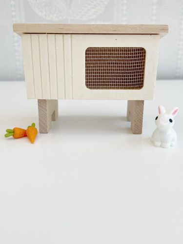 miniature dollhouse rabbit hutch, bunny hutch