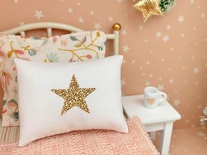 dollhouse pillow, dollhouse cushion, miniature pillow
