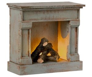 Maileg fireplace, Maileg furniture, working dollhouse fireplace