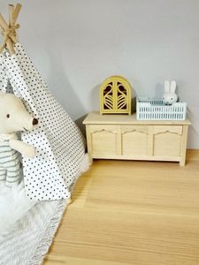 miniature wooden dolls house chest