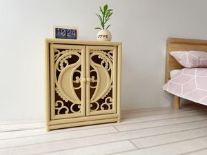 peacock cabinet, dollhouse rattan furniture