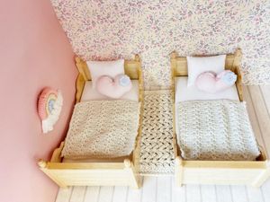 dollhouse bunk bed, mini bunks, miniature bunk beds, dolls house bed