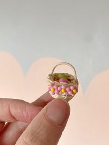 miniature Easter basket, mini Easter eggs