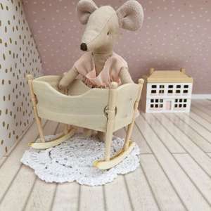 miniature cradle, dollhouse cradle, dollhouse baby