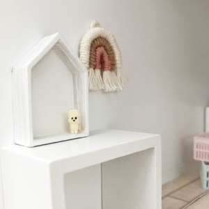 miniature house shaped shelf, dollhouse wall decor