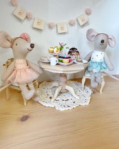 mini dolls house table, miniature farmhouse table