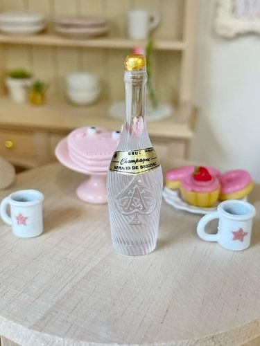miniature dollhouse champagne bottle