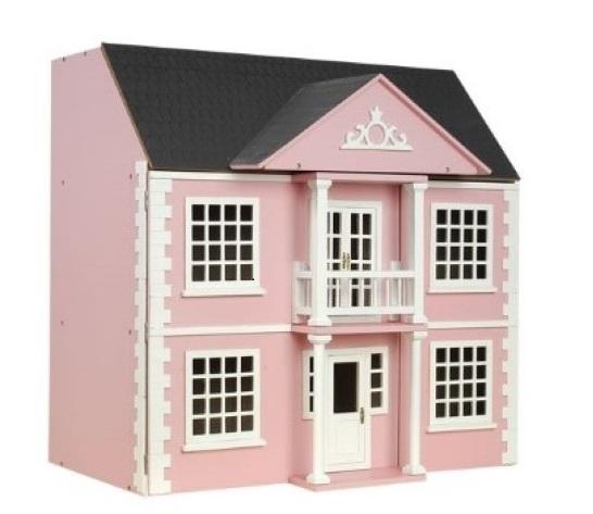 pink dollhouse, pink modern dollhouse, dollhouse