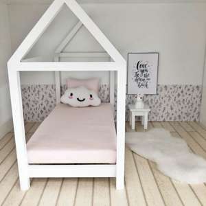 dollhouse house bed, miniature house bed, dollhouse kids bed