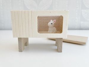 miniature dollhouse rabbit hutch, bunny hutch