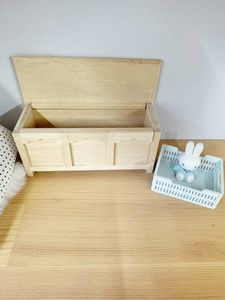 miniature wooden dolls house chest