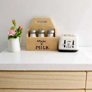 milk crate, miniature crate, mini milk, dollhouse milk